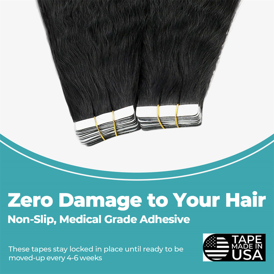 Kinky Straight Tape-in Human Hair Extensions