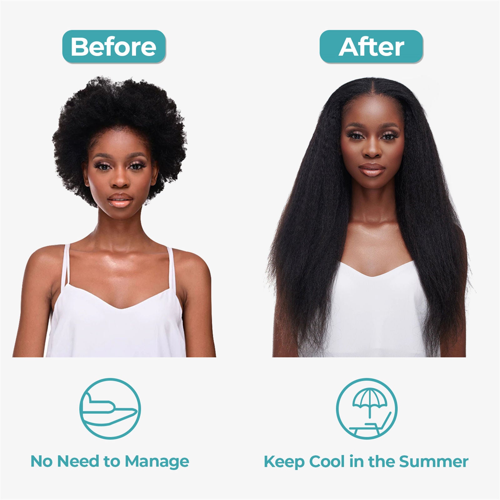 Kinky Straight Tape-in Human Hair Extensions