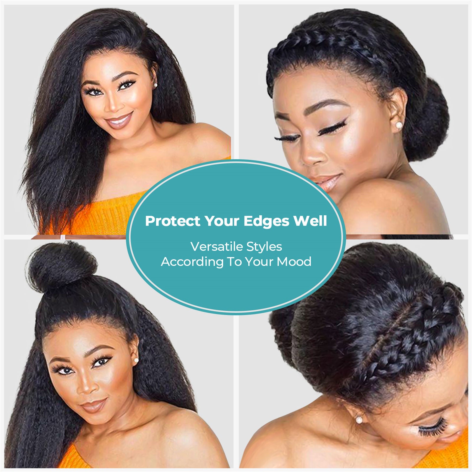 Kinky Straight Tape-in Human Hair Extensions