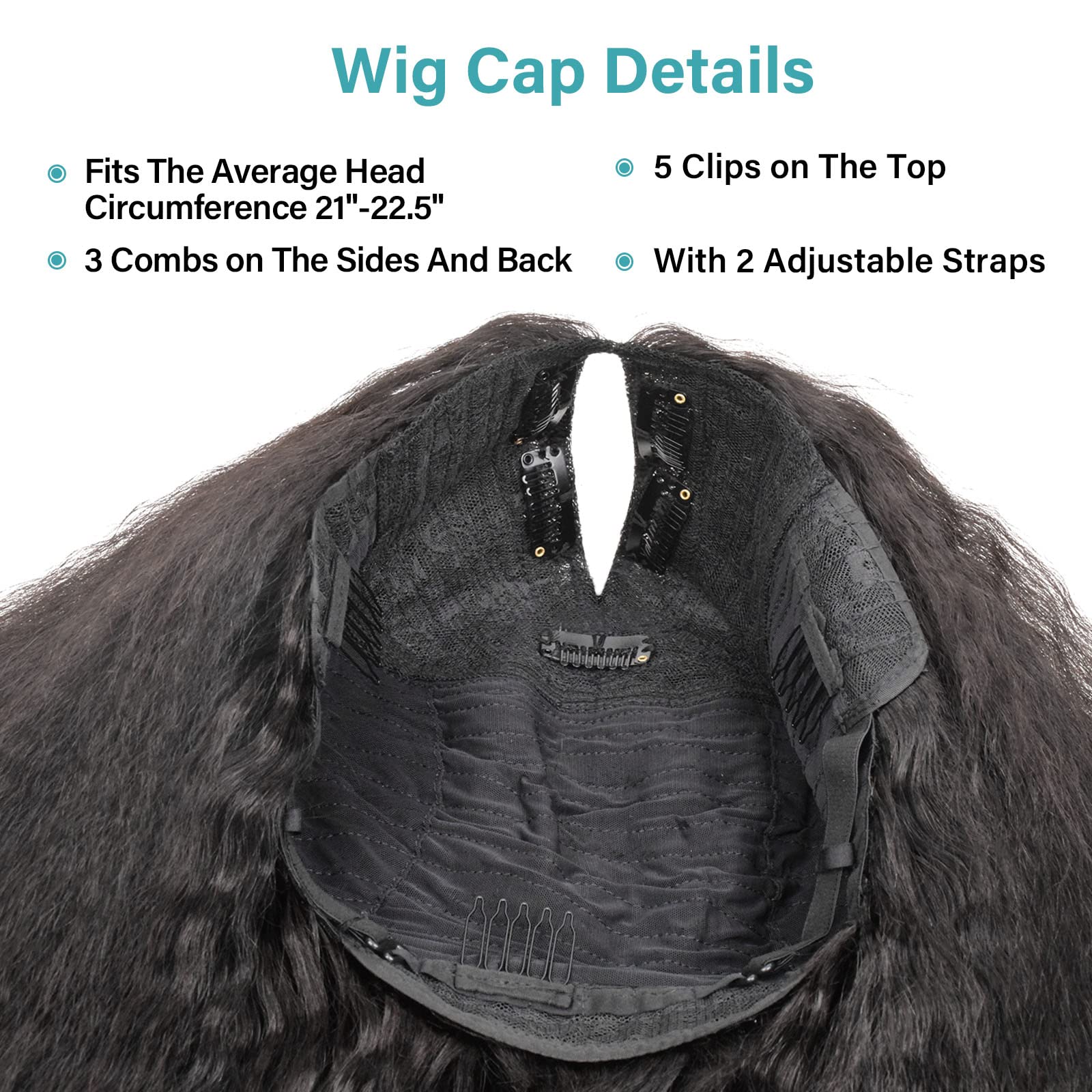 Kinky Straight Real V Part Wig Human Hair No Leave Out