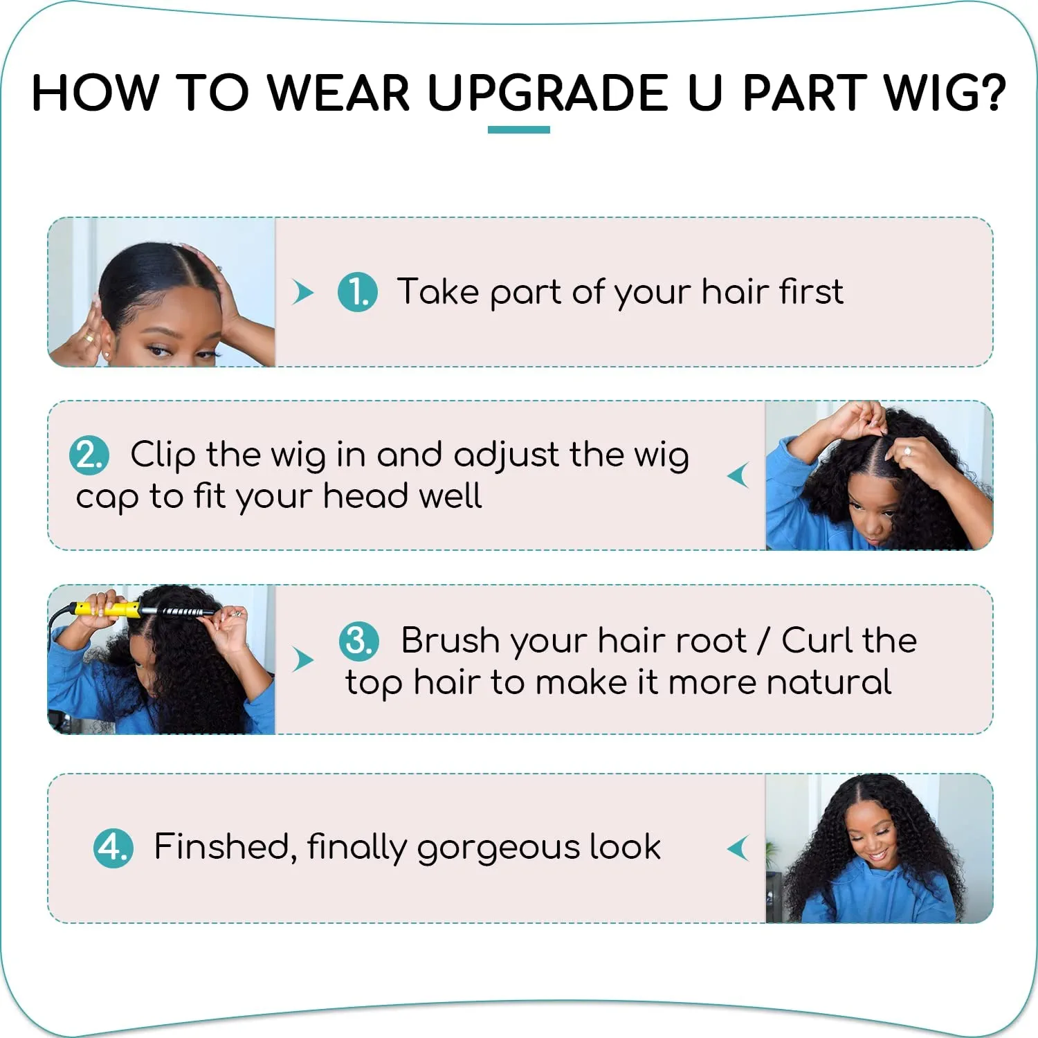 Kinky Curly Real V Part Wig Human Hair No Leave Out