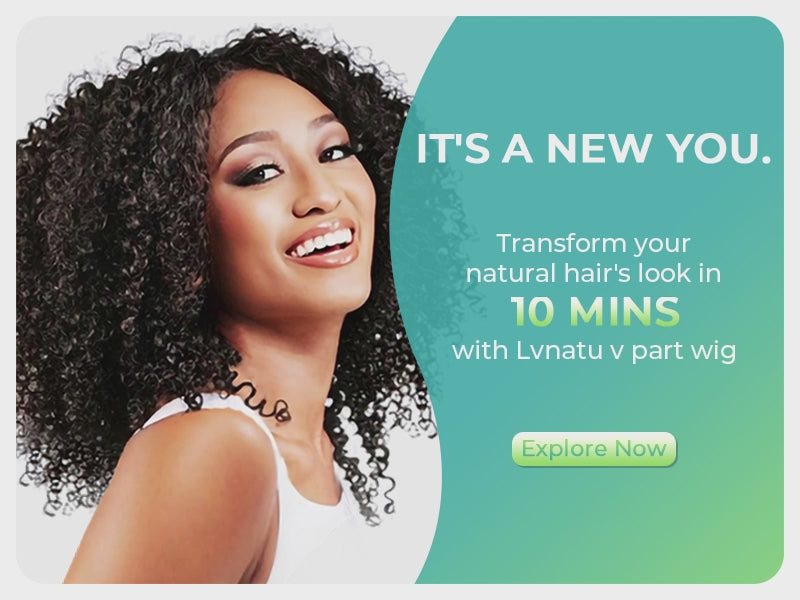 Kinky Curly Real V Part Wig Human Hair No Leave Out