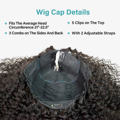 Kinky Curly Real V Part Wig Human Hair No Leave Out